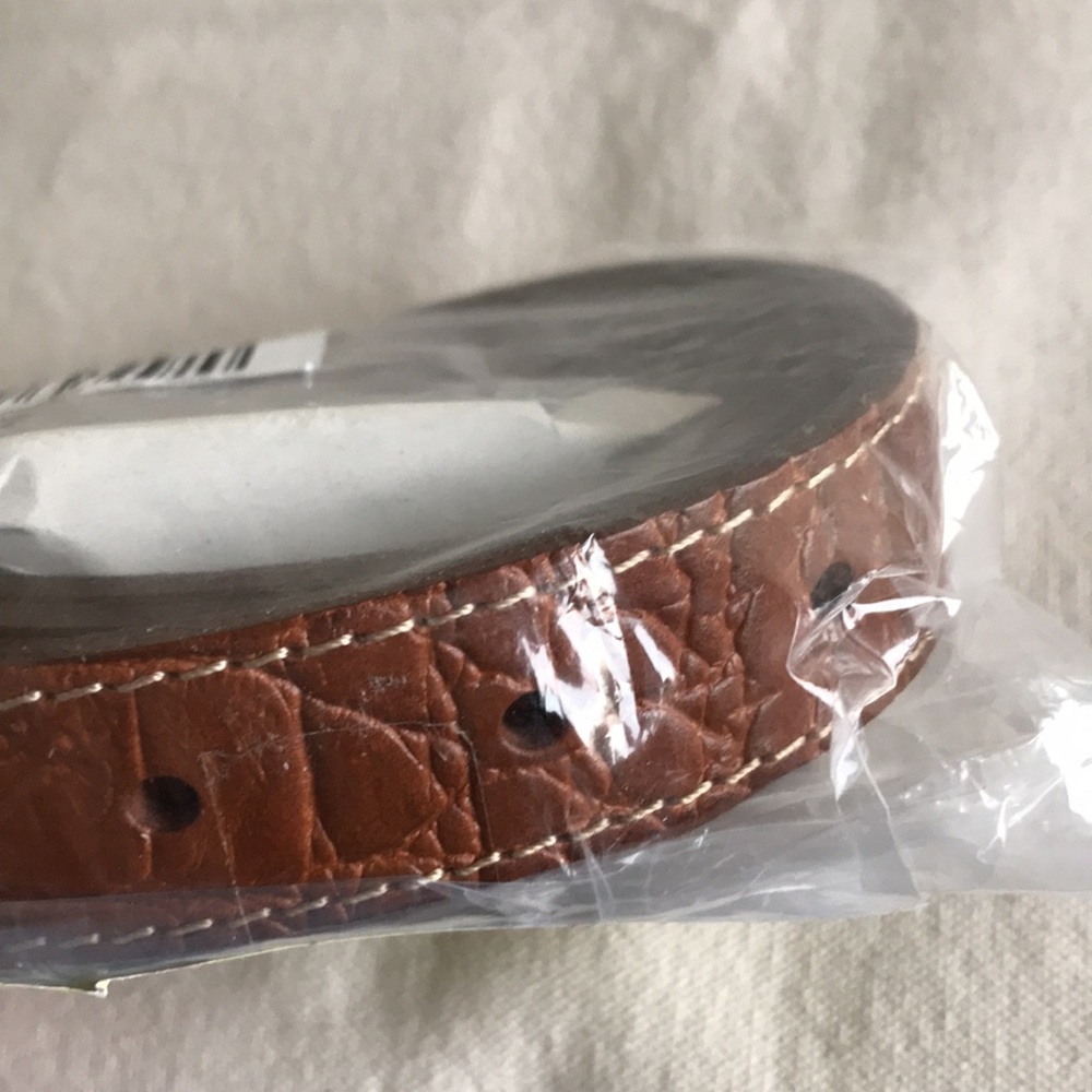 NWT Madewell Sz XL BELT - brown CROC-EMBOSSED LEATHER COVERED BUCKLE BELT - Picture 5 of 8